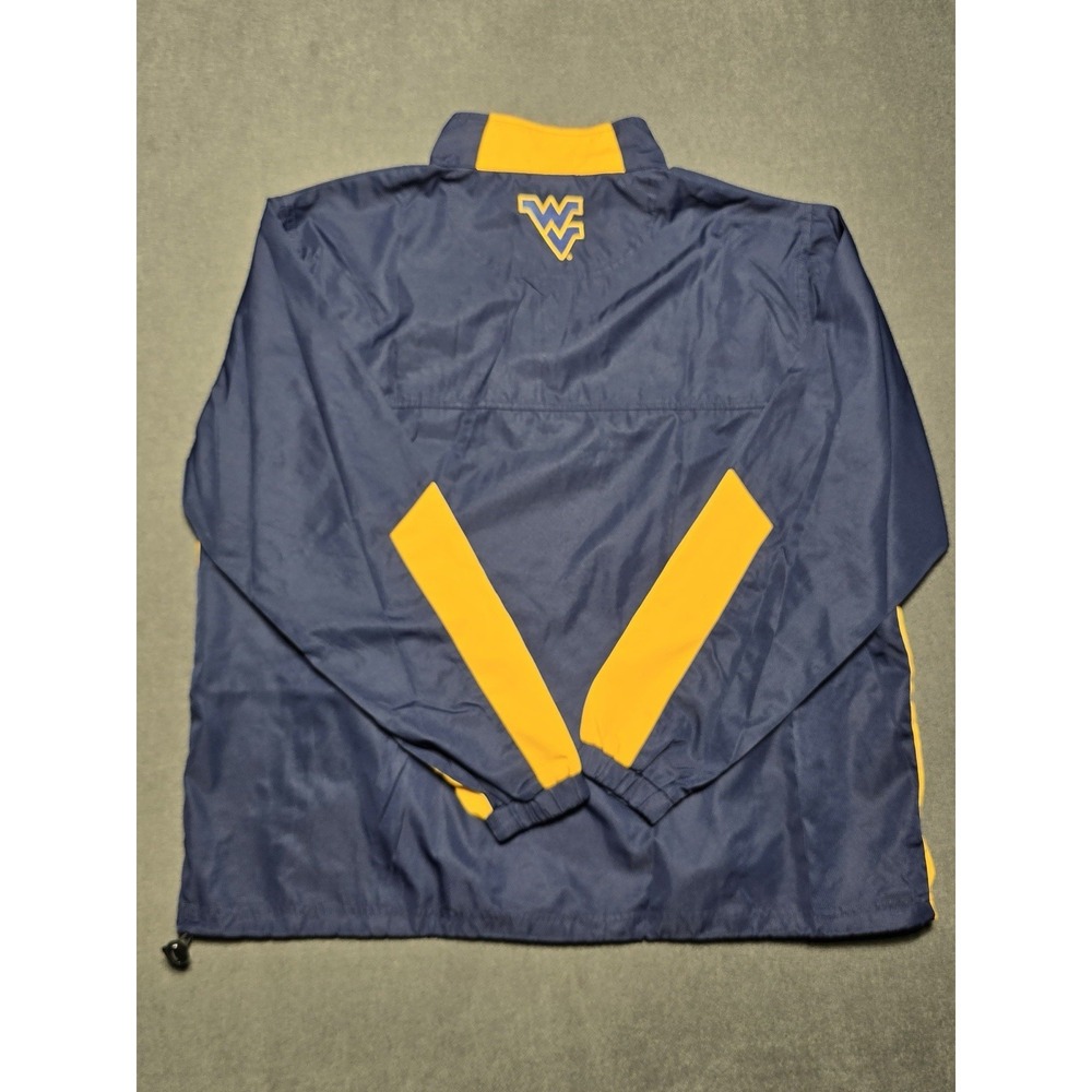 West Virginia Mountaineers Jacket Mens Large Pull Over Windbreaker 1/4 Zip - Picture 5 of 8